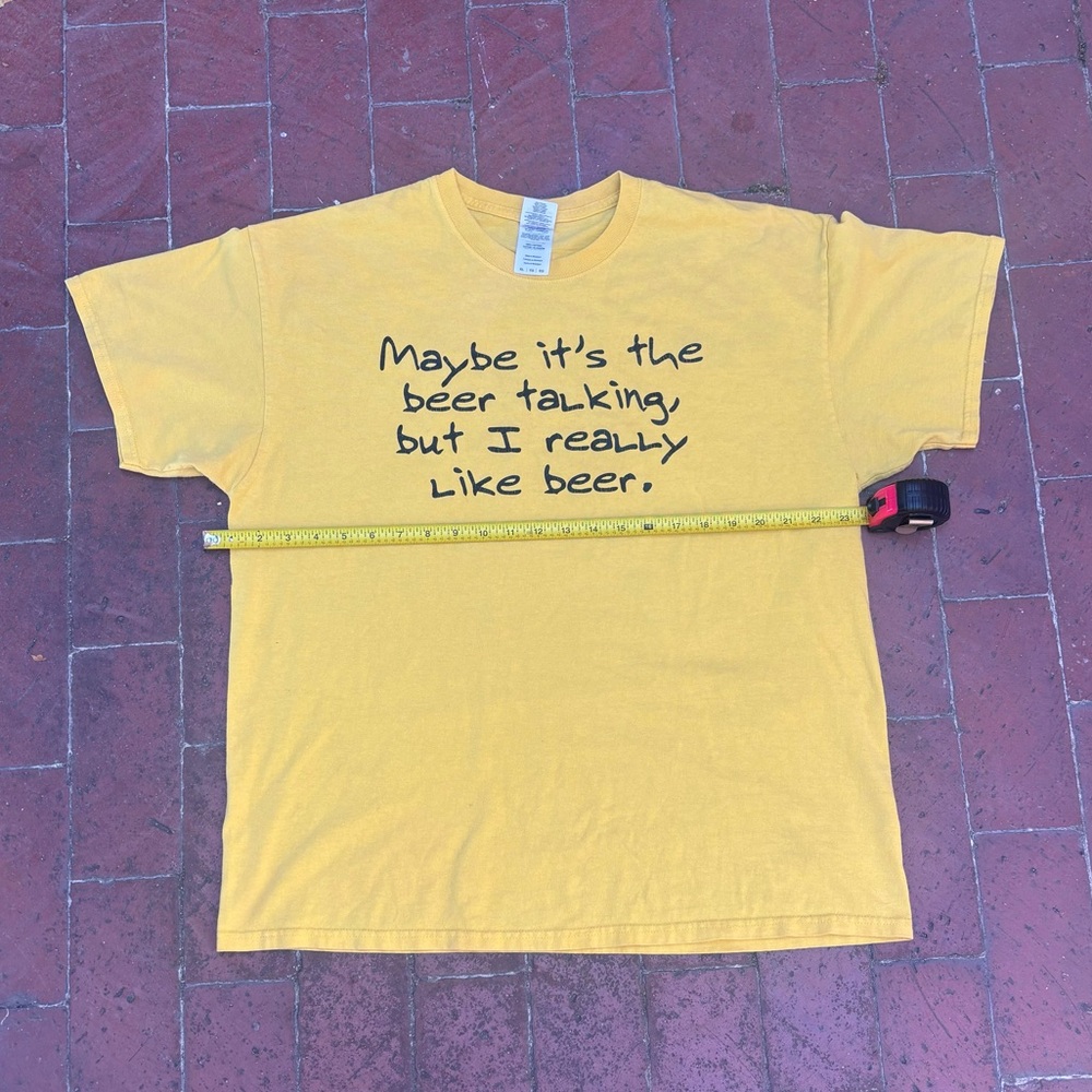 Funny yellow T-shirt from the 2000s